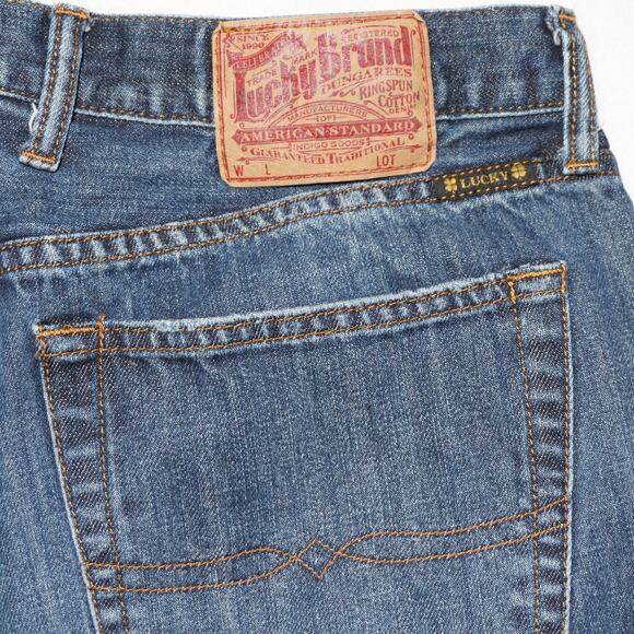 Lucky Brand 181 Relaxed Straight Jeans Men's 36 Blue Denim Classic Fit - Picture 12 of 16